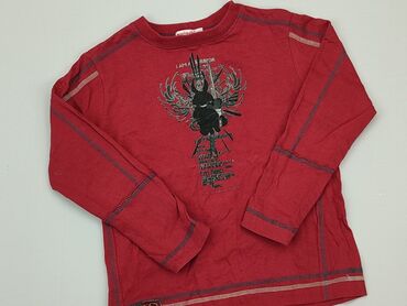 sweterek czerwony rozpinany: Sweater, 5-6 years, 110-116 cm, condition - Very good