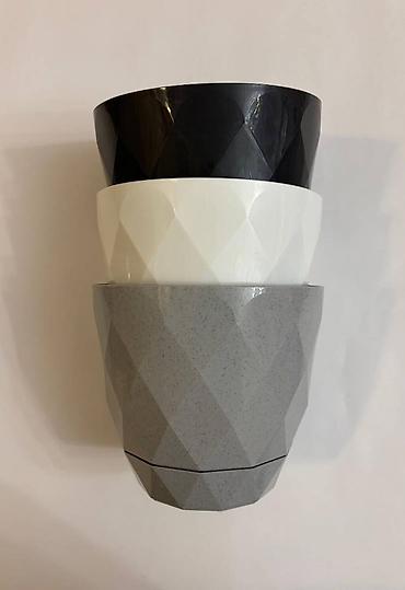 Bitkilər üçün dibçəklər: Karasu plastik dekorativ dibçək - Model: Yakamoz Saksı No. 2 və No. 3 — 1