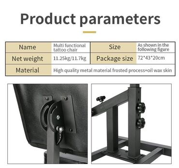 Medicinski nameštaj: Multifunkcionalna stolica za tetoviranje - Profesionalna stolica — 6