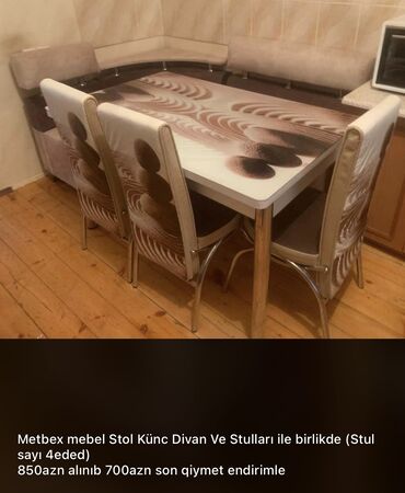 kuxna üçün künc divan: Metbex mebeli Metbex mebel Stol Künc divan və Stulları ilə