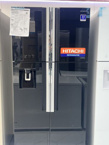 soyuducu nofrost: Новый 4 двери Hitachi Холодильник Продажа, цвет - Черный, С диспенсером