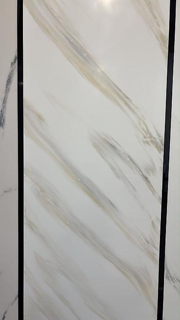 paslanmayan polad: Kvars kompozit (engineered stone) səthlər – açıq bej-boz tonlarda — 6