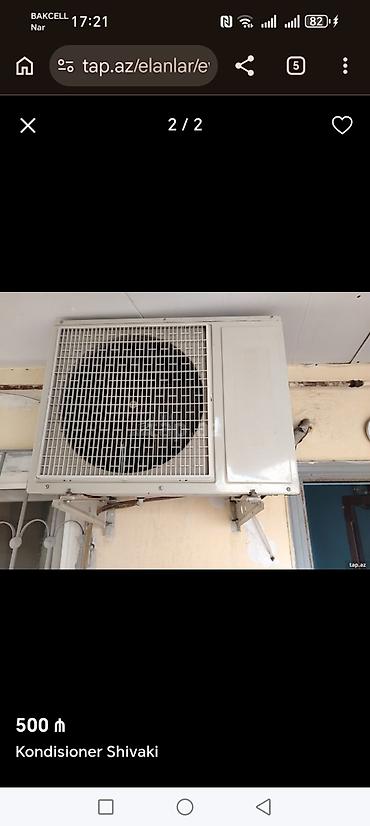 tavan kondisioner: Kondisioner Shivaki, İşlənmiş, 40-45 kv. m, Split sistem, Kredit yoxdur — 2