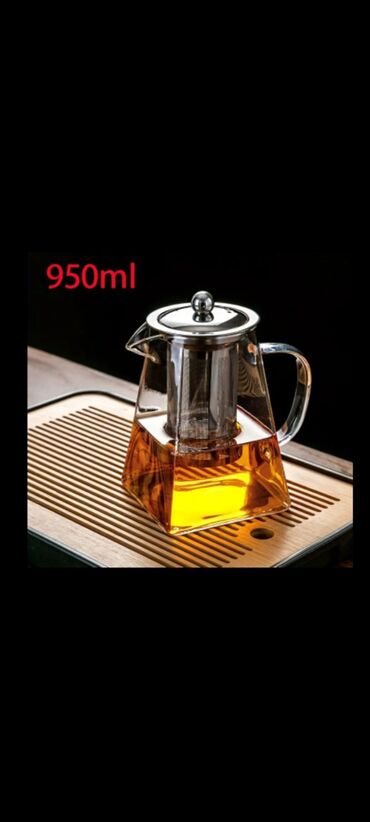 ваза стеклянная прозрачная высокая без узора: Новый, Заварочный чайник, Стекло at lalafo.az ваза стеклянная прозрачная высокая без узора: Новый, Заварочный чайник, Стекло