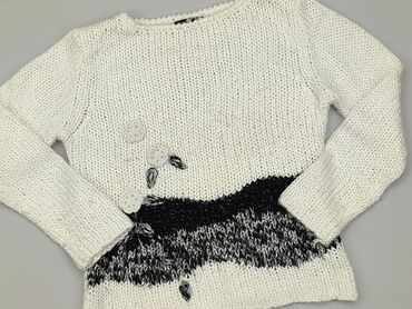 białe t shirty v neck: Sweter, S (EU 36), condition - Good
