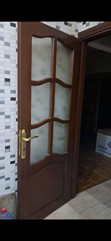 poluq taxta: Taxta içqapı – şüşəli model - Material: ağac (qəhvəyi rəngli lak — 1