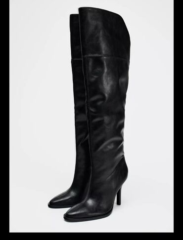 əsgər çəkməsi: Uzunboğaz, Zara, Ölçü: 36, rəng - Qara, Yeni