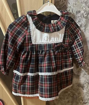 böyük donlar: Qız uşaqları üçün zolaqlı (tartan) naxışlı don - Rəng və naxış: Tünd — 1