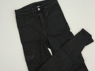 jeansy stradivarius czarne: H&M Divided, Jeansy damskie, rozmiar S