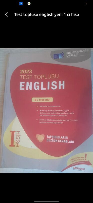 ingilis dili test toplusu 2019 1 ci hisse pdf: Test toplusu english yeni 1 ci hisə bəzi karandaş izləri var lising