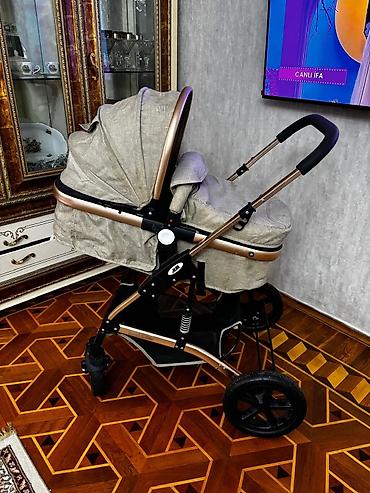Gəzinti arabaları: Uşaq arabası – çoxfunksiyalı, rahat və praktik model • Rəng: bej — 7