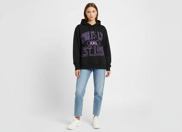 bluza niebieska pull and bear: Bershka, Bluza z kapturem damska, rozmiar XS