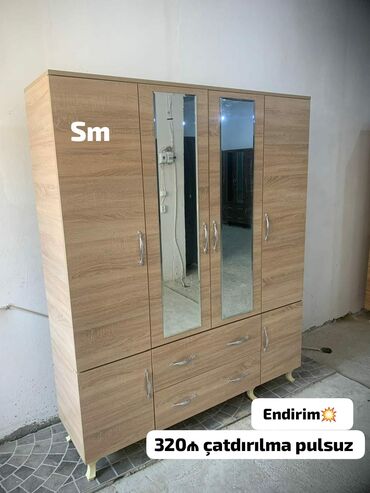 balkon ucun skaflar: Qarderob, paltar dolabı, Yeni, 4 qapılı, Açılan, Düz dolab