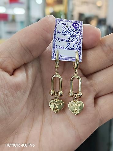 Zərgərlik əşyaları: Sırğa, Tiffany, Sarı qızıl, 585 Əyar, 251 g — 5