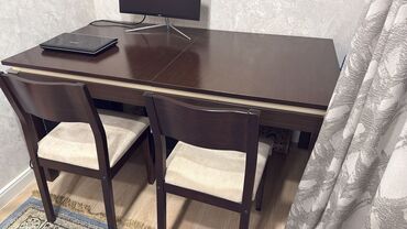 стол с полками: Кухонный стол, Б/у, Прямоугольный, Раскладной, Дерево