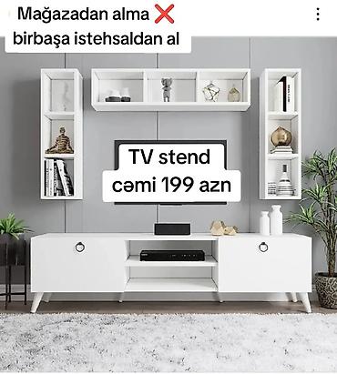 tv 43: Yeni, Düz TV altlığı, Polkalı, Laminat — 1