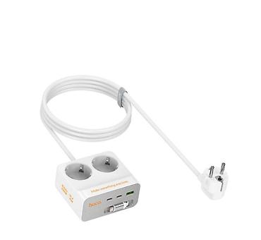 iphone cable: 🔌 УДЛИНИТЕЛЬ-СОКЕТ VANNHUTEMB HOCO AC28 DESCANSO (2 ROЗЕТКИ + 3×USB-C — 2