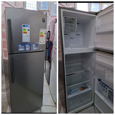 lalafo xaladelnik: Б/у 2 двери Samsung Холодильник Продажа, цвет - Серый, С колесиками