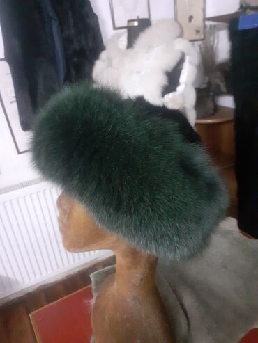 Headgear: XL (59), Arctic fox, color - Green