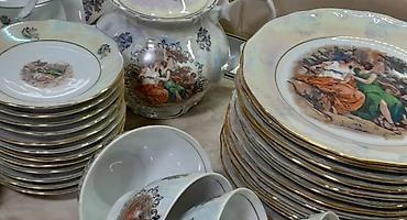 Qab-qacaq və mətbəx ləvazimatları: Çay dəsti, Farfor, 12 nəfərlik, Almaniya — 7