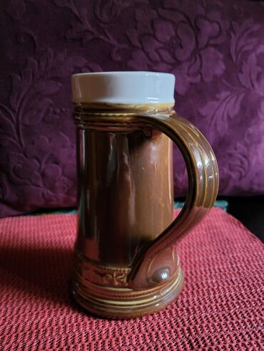 Stare vaze i dekor: Krigla nova Zajecar porcelan iz 60,70ih. Krigla,braon boja. sa — 3