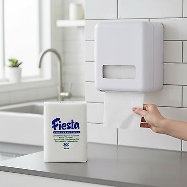 полотенцы: Бумажная продукция Fiesta — профессиональная линейка для санузлов — 1