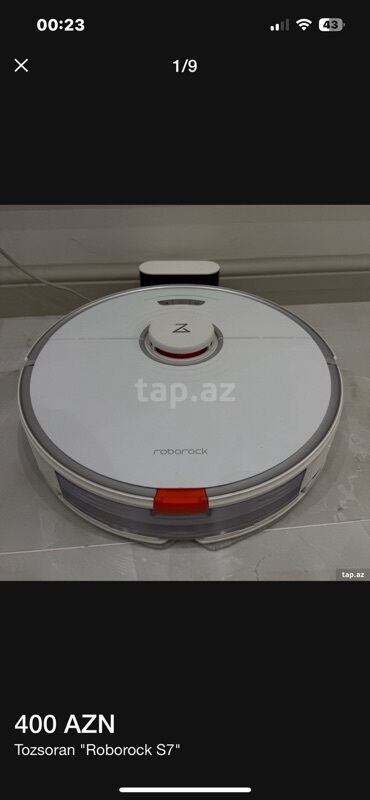 Tozsoranlar: Məhsul: Robot tozsoran Roborock S7 Qiymət: 400 AZN Xüsusiyyətlər: - — 1