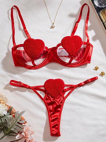 АКЦИЯ! ПОСЛЕДНИЕ РАЗМЕРЫ! Комплект нижнего белья Heart Lace 2-в-1 -