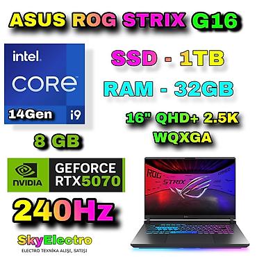 pc ana plata: Yeni ASUS ROG, 16 ", Intel Core i9, 1 TB, Ödənişli çatdırılma, Rayonlara çatdırılma, Ünvandan götürmə — 1