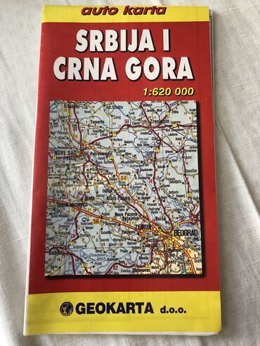 crni jednodelni ferre kupaci: Auto karta Srbija i Crna Gora, izdavač Geokarta