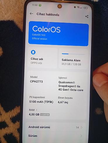 apple watch ultra 1: Oppo A5, 128 GB, rəng - Bənövşəyi, İki sim kartlı — 3