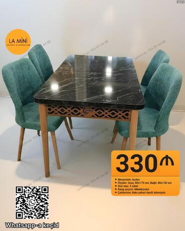 купить компьютерный стол: Açılan, 4 stul