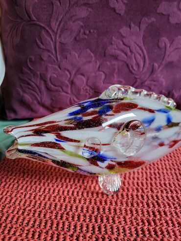 Staro posuđe i escajg: Murano nova figura duvano staklo. iz 60-ih. Duzina. 29,5cm — 12