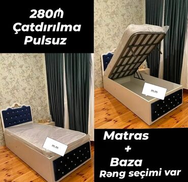 Çarpayılar: Yeni, Təknəfərlik çarpayı, Bazasız, Matras ilə, Siyirməsiz, Azərbaycan — 16