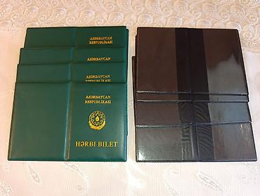stolustu nabor: Hərbi bilet üçün üzlük. - 9 ədəd - Yaşıl rəngdə, üzərində “Azərbaycan — 4