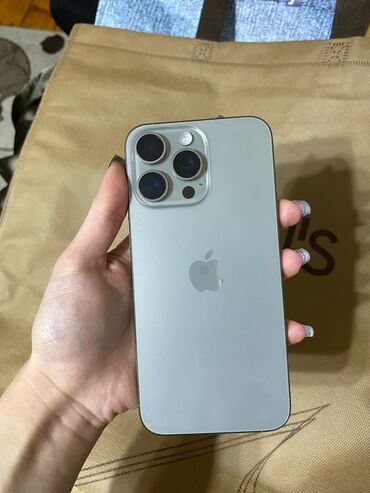 Apple iPhone: IPhone 15 Pro Max, 256 GB, Natural Titanium, Zəmanət, Face ID, Sənədlərlə