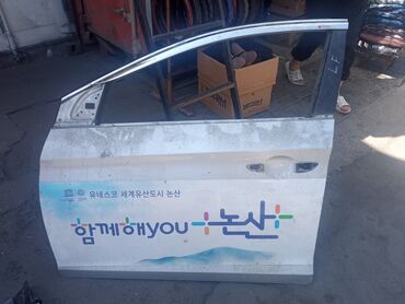 сания: Передняя левая дверь Hyundai 2018 г., Б/у, цвет - Серебристый,Оригинал