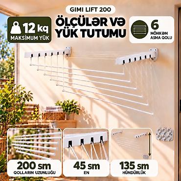 ucuz utu: Gimi Lift 200 sm — tavan və divar üçün paltar quruducusu Gimi Lift — 3