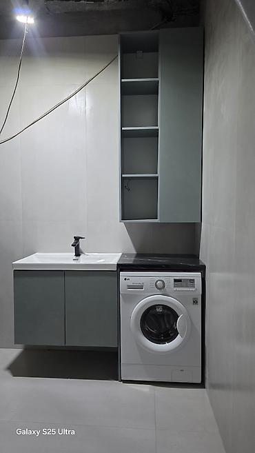 silver kitchen: Комплект мебели для ванной комнаты с местом под стиральную машину на — 2