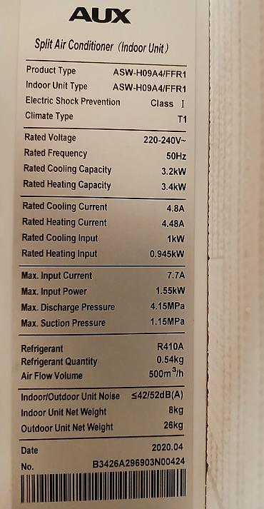 60 kv kondisioner: 9000-BTU 20-30_KV əhatə edir
Normal vəziyyətdədi qazı azdı — 5