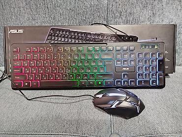 мыш: 🧑‍💻Игровой комплект ASUS: полноразмерная клавиатура + проводная мышь с — 5
