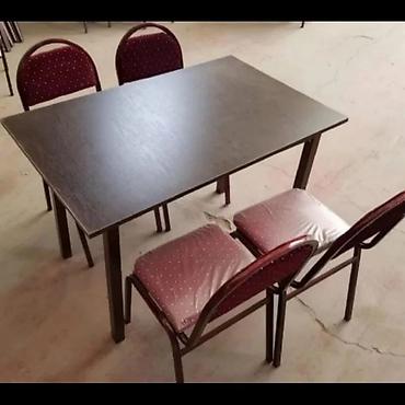 Masa və oturacaq dəstləri: Qonaq otağı üçün, Yeni, Açılmayan, Kvadrat masa, 4 stul — 4