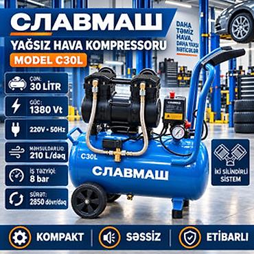 Инструменты: Elan başlığı: Hava kompressoru Славмаш 30 l 8 bar 210 l/dəq Elan — 1