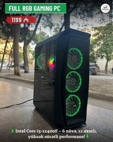 Sərt disklər (HDD): Prosessor Intel Core i5 Full RGB Gaming PC