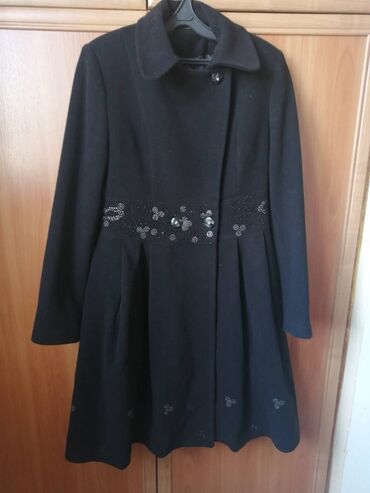 жен пальто красивое в Кыргызстан | ПАЛЬТО: Пальто 2XL (44), цвет - Черный