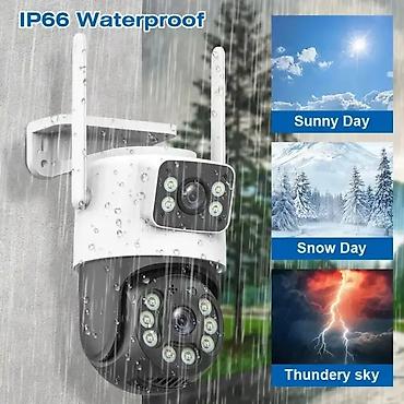 smart camera: IP66 suya və toza davamlı açıq məkan Wi‑Fi təhlükəsizlik kamerası - — 1