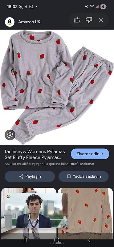Ev geyimləri, pijamalar: Qadın pijama dəsti – yumşaq flis material - 2 hissəli dəst: uzun qollu — 1