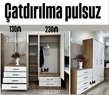 Üç qapılı dolab təmiz laminatla 📌 Qiymət : 230₼ Ölçü : 2x 1.20x 47 ✔️