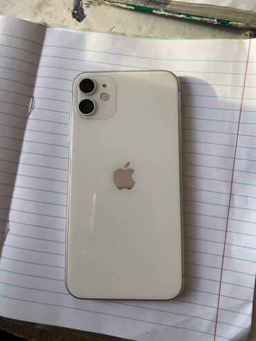 Apple iPhone: IPhone 11, Б/у, 128 ГБ, Белый, Зарядное устройство, Защитное стекло, Кабель, 80 % — 1