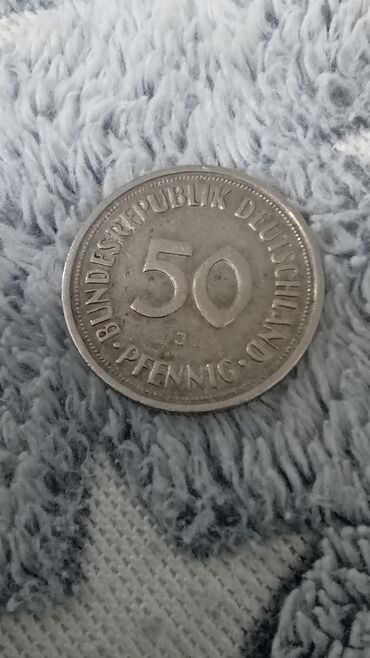 старый монета: Продаю монеты: 1PFENNING 1950 года и 50 CENT 1950 года обе монеты за